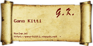 Gans Kitti névjegykártya